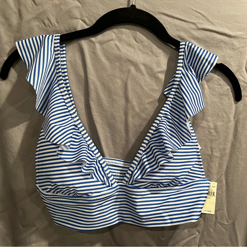 Aerie bikini top blue white stripes